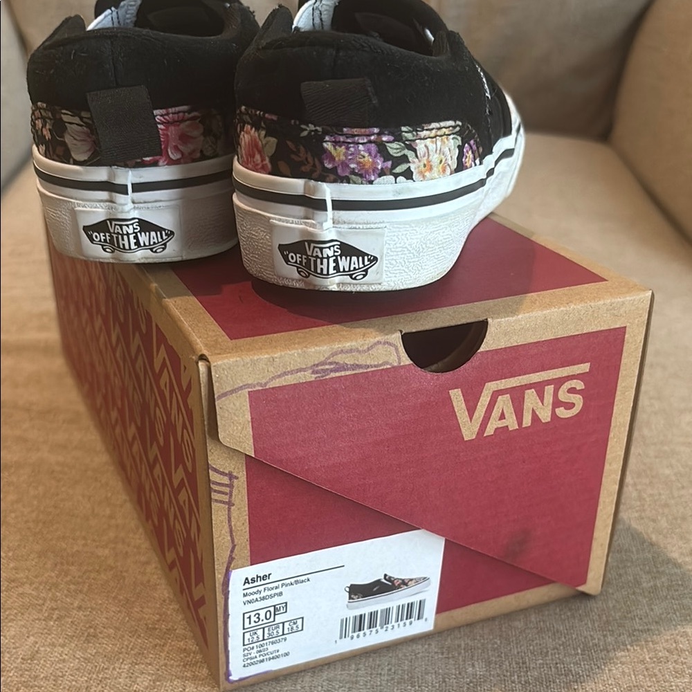 Vans Kids Black Floral Sneakers